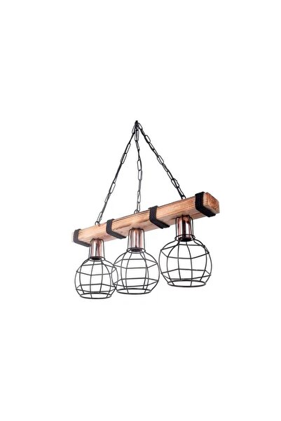 RFAN Pendul rustic RFAN, Model 5719-3, 3 x E27, Înălțime reglabilă, Negru