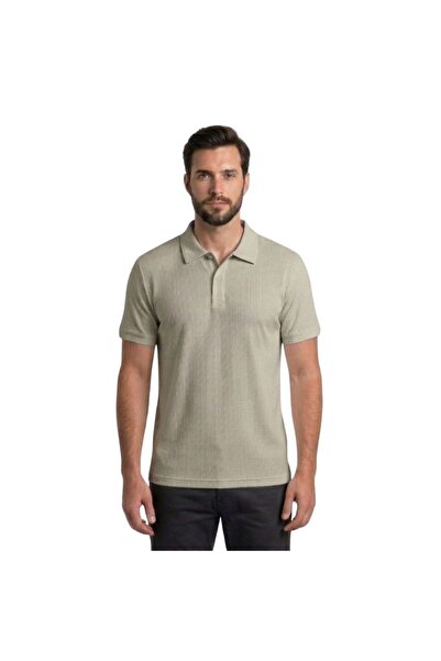 trender Guler polo bărbați tricou 2281-1 KHAKI DESCHIS