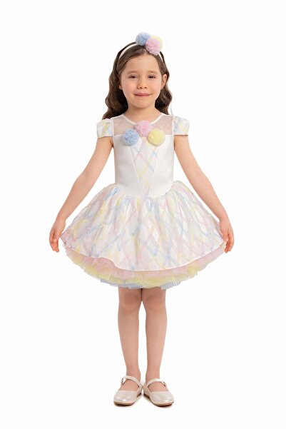 Pamina Baby Girl Colorful Ice Cream Patterned Birthday - Party Dress 6-24 Months 34248Pr-Colorful