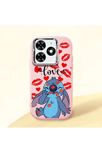 ucuc حافظة سيليكون وردية اللون متوافقة مع هاتف Infinix Hot 40i مزودة بـ ماصّ ...