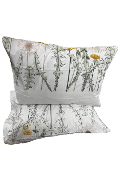 Clasy Ranforce 100% Cotton 2 Pieces Pillowcase Floral Print White