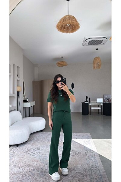 Buket Teke Set cu mâneci scurte Emerald material reiat