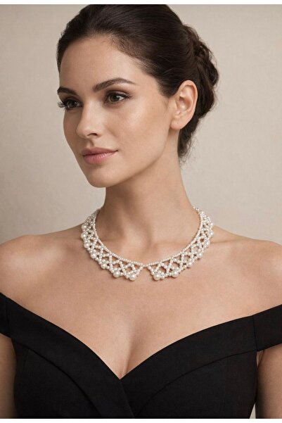 PETEK AKSESUAR قلادة بتصميم اللؤلؤ