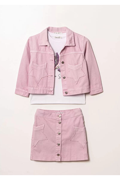 ALG Girls' Star Pocket Embroidered Eid Combination 3-Piece Set