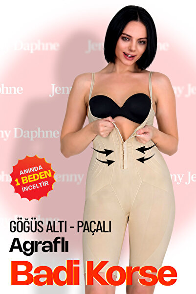 Jenny Daphne Agraflı dugi bodi korzet ispod grudi – Oblikuje figuru oblikovaj...
