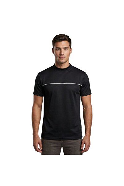 trender O izrez jednostruki Sa paspulom muškarci T-shirt Modal crni