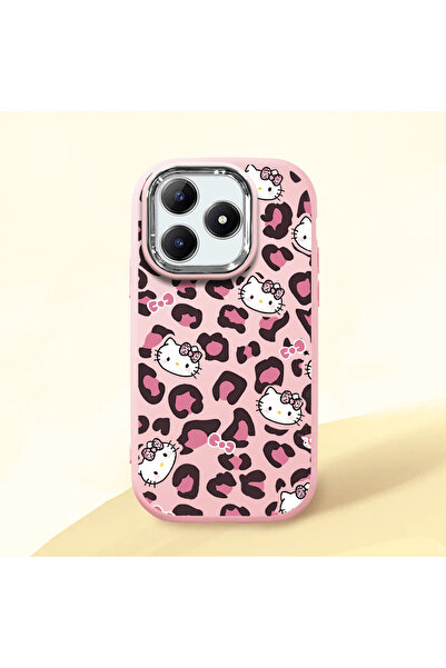 ucuc Realme C63 4G/C61 Uyumlu Darbe Emici Kamera Korumalı pembe Silikon Kılıf...