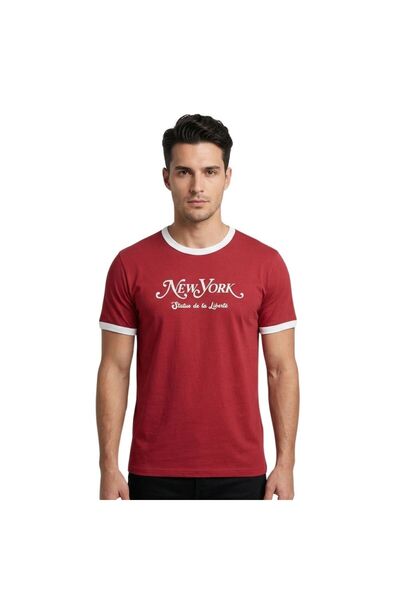 trender York muška majica sa O izrezom T-shirt nova bordo crvena