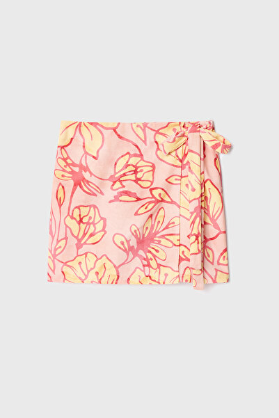 Mudo Floral Printed Mini Shorts Skirt