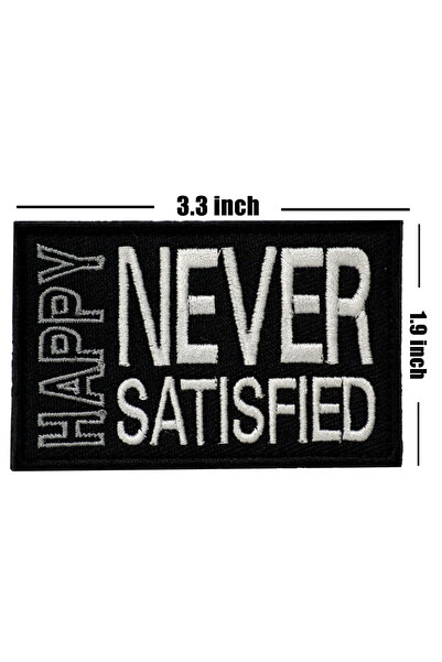 QUİCKPREP Happy Never Satisfied Embroidered Peç – Motivational Athlete Emblem...
