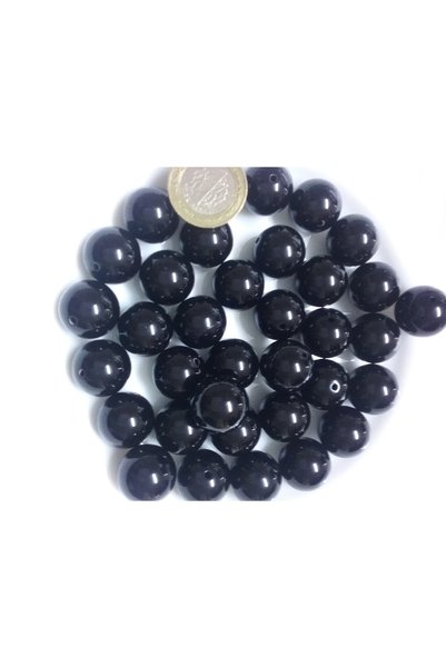 Armada 15 Pieces Sisibu_Ccb Metal-Looking Plastic Perforated Beads Black Pearl (Diameter: 2cm)