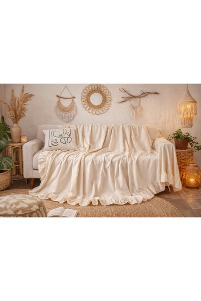 SADEN HOME Firfrili Cotton Linen Sofa Cover Bohem Style 180X220 cm