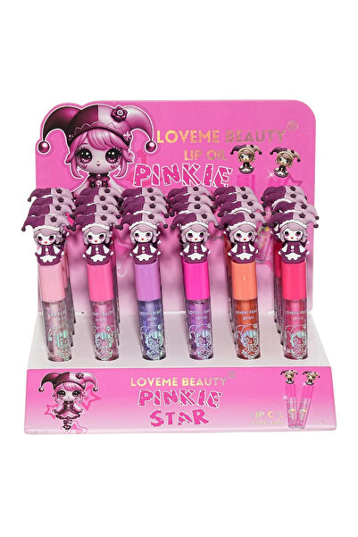 LOVEME BEAUTY بوكس ليب أويل بينكي ستار: طقم توزيعات 24 حبة زيت شفاه مرطب لهدا...