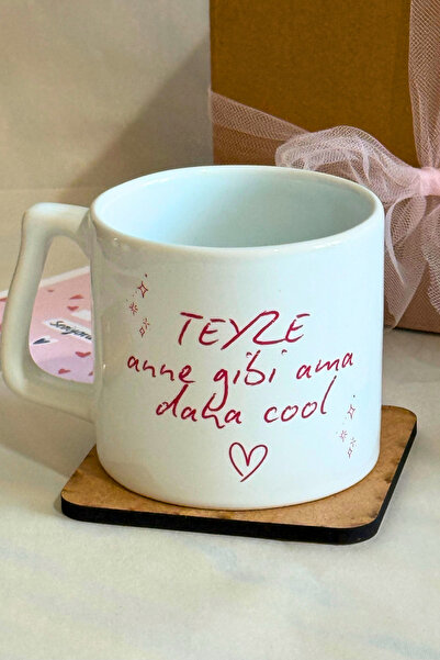 glowoow Teyzeye Özel Doğum Günü Hediye Kupa -Teyze Anne Gibi Ama Daha Cool