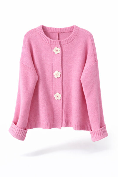 Retrobird Daisy Bloom Floral Buttoned Cardigan Women Pink