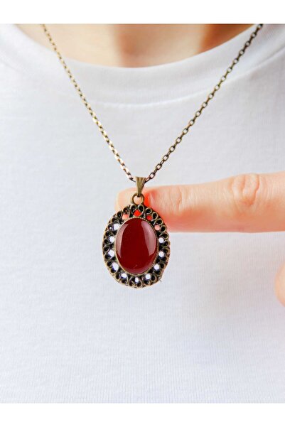 esha Natural Stone Agate Natural Stone Women's Antique Natural Stone Necklace...