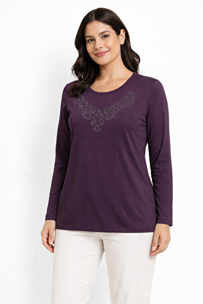 Mutlu City New Pattern Stone Embroidered Round Neck L Stretch Fabric Mother C...