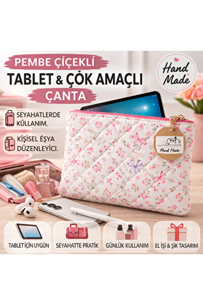GenelTedarik Tablet Bag Multi-Purpose Travel Bag Fabric Handiwork Bag