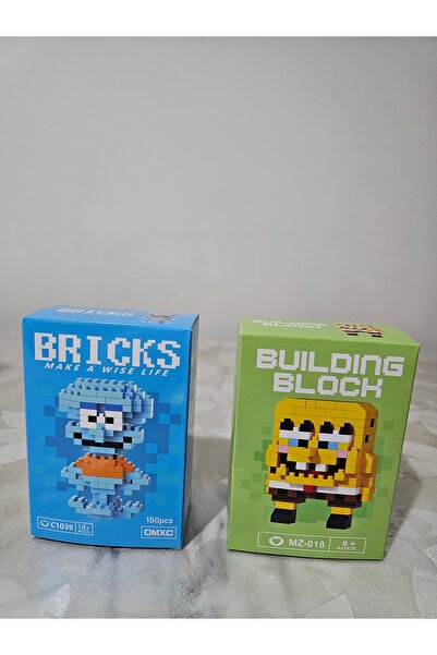 Bricks Spongebob Ve Squidward Karakter Figürü 3D Yapboz