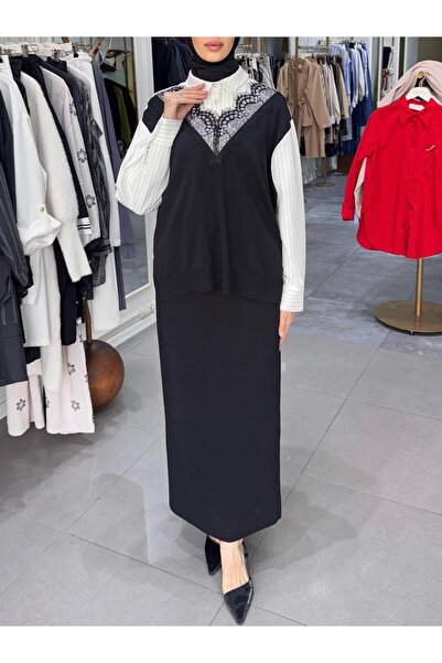 Ghisa ÇİZGİ DANTEL DETAY GÖMLEK