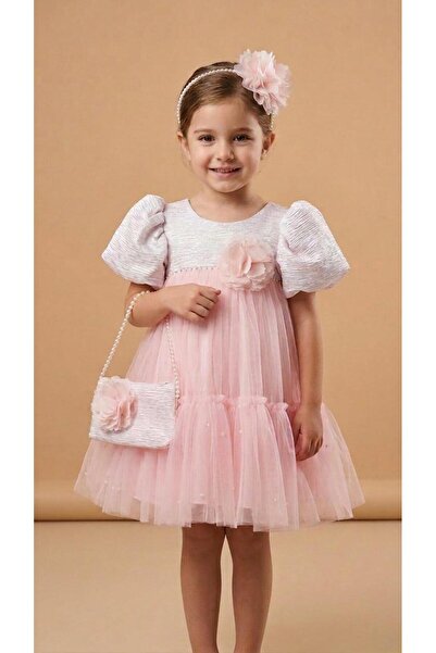 Alesayi_kids Tulle Christmas dress with collar and bag, sizes 3-4 to 8-9
