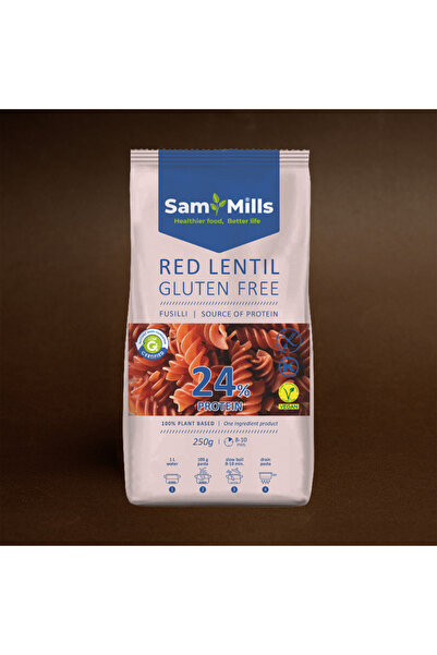 SamMills.ro 20 x Fusilli din Linte Roșie, Fără Gluten, Sam Mills, 250 g