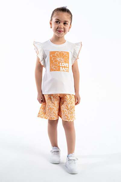 BABY SPORT Girl's Summer Set Cotton Love Printed T-Shirt and Shorts