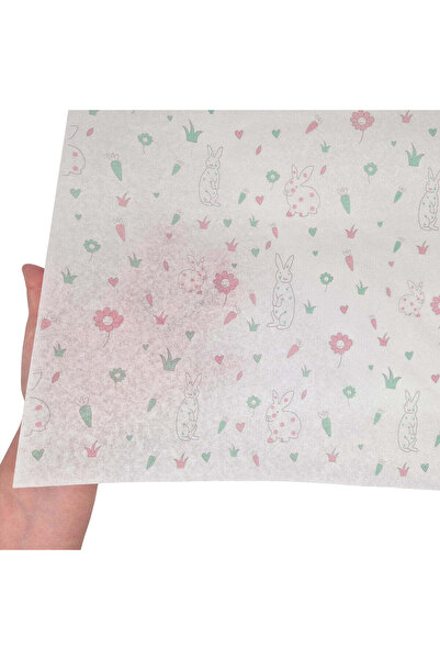 Papette Set 50 buc Hârtie de mătase model Paște Bunny & Pink Blooms 28g – for...