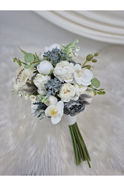 Buketlife Soft renkli gelinçiçeği gelinbuketi ve yakaçiçeği