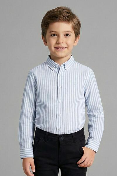 Mutlu Kids Çizgili Erkek Çocuk Gömlek