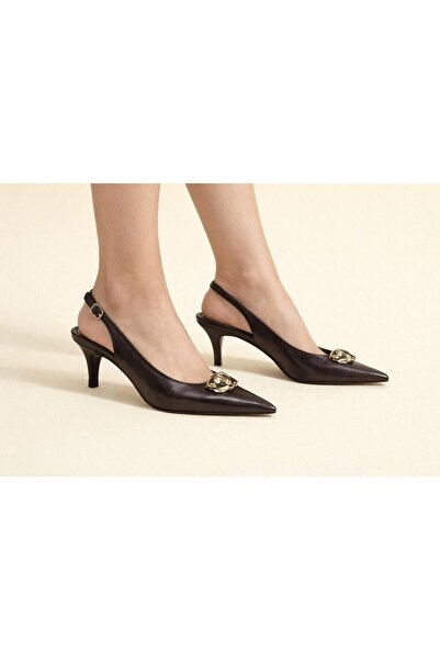 TRENDYSHOSE 07008 حذاء نسائي مريح بكعب رفيع ومفتوح من الخلف