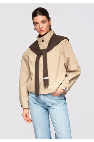 OMBRE Women's Oversize Jacket OW-JANP-0106 Beige