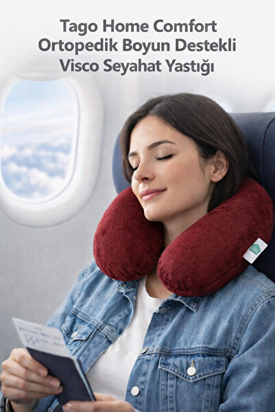 Tago Home Comfort Ortopedik Boyun Destekli Visco Seyahat Yastığı