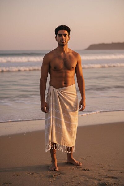 TooHot Yellow Unisex Tasseled Peshtemal Bath-Beach Towel