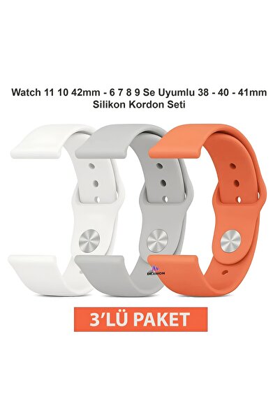 Dexmon Watch 11 10 9 8 7 6 Se Compatible 38 40 41 42mm Silicone Strap Set 3-P...