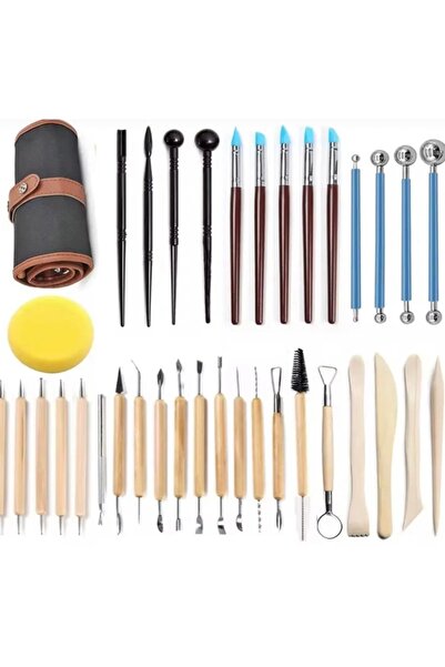 iğne izi Seramik & Kil Modelleme Seti 36 Parça – Seramik Hamuru, Heykel Şekil...
