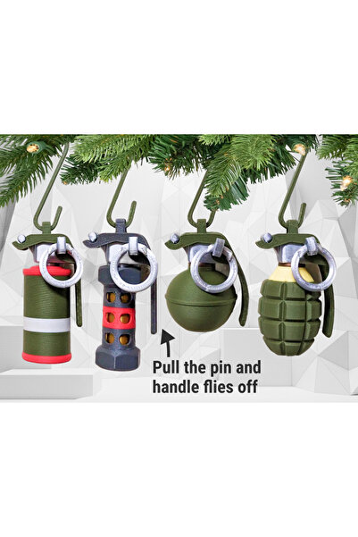 Titrek Toys Mini El Bombası Yılbaşı Süsleri - Tiny Grenade Christmas Ornament...