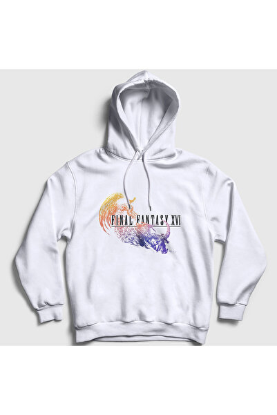 Presmono Unisex White Logo Final Fantasy Xvi Hooded Sweatshirt 607749Tt