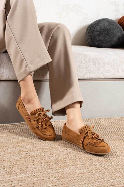 Siena Shoes Haze Women's Accessories Ballet Flats Loafers Tan Suede