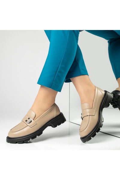 Modlet.ro Women's beige thick-sole casual shoes MOD14199