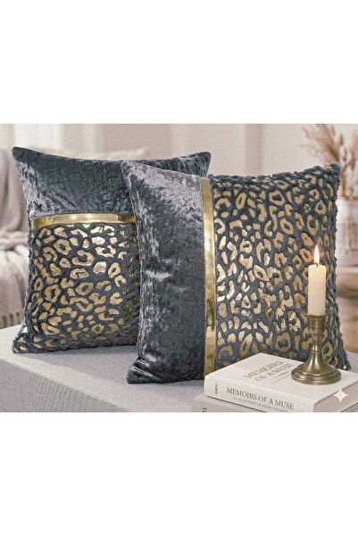 DAHABELLA LUXE HOME طقم من قطعتين وسادة صالون مزخرفة فاخرة من الذهب B مطبوع و...