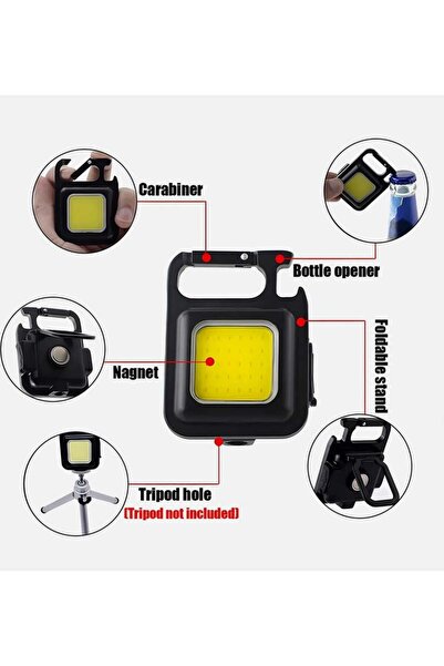 Dalian Home Çok Amaçlı Mini Cob Led Anahtarlık El Feneri Usb Şarjlı Lamba Ana...
