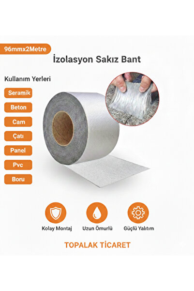 TOPALAKTİCARET 96mm Geniş İzolasyon Sakız Bant - Çatı, Boru, Beton ve Cam İçi...