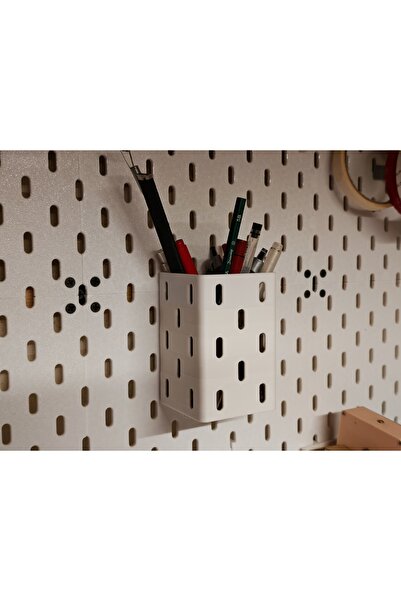 DU&ER Skadis Compatible Hanging Pen Holder – Pegboard Perforated Panel Organizer