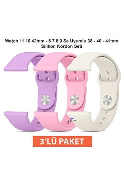 Dexmon Watch 11 10 9 8 7 6 Se Compatible 38 40 41 42mm Silicone Strap Set 3-P...