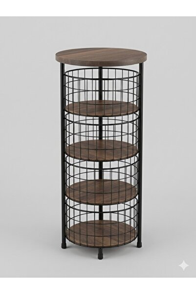 BEYLER Premium 4 Katlı Ahşap Detaylı Yuvarlak Sebzelik & Çok Amaçlı Düzenleyici