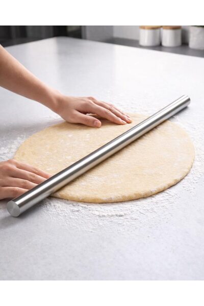 bermega 70cm Paslanmaz Çelik İçi Dolu Oklava