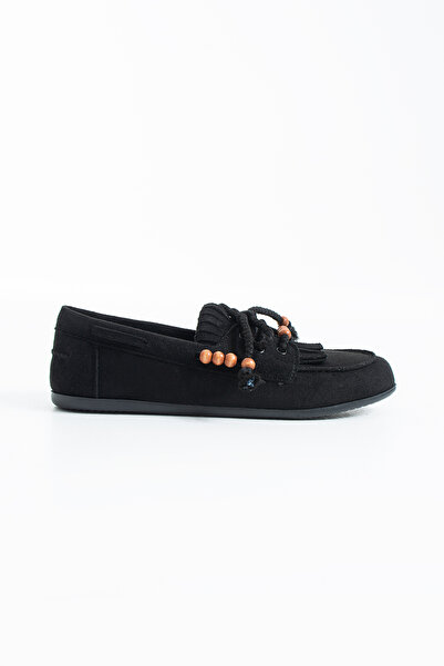 Siena Shoes Haze Γυναικεία Αξεσουάρ Μπαλαρίνα Λόφερ Μαύρο Σουέντ