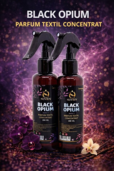 OEM Set 2 x Parfum Textil Concentrat Black Opium, 200 ml fiecare, Spray pentr...