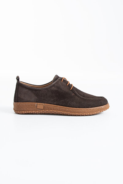 Siena Shoes Montivo Γυναικεία Loafer με κορδόνια από γνήσιο δέρμα καφέ σουέντ